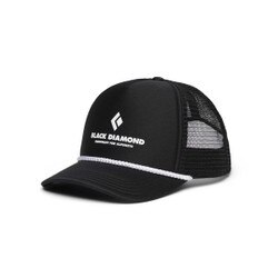 Black Diamond Flat Bill Trucker Hat in Black and Black